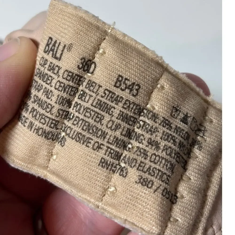 Bali Beauty Size 36D Back Smoothing Full Coverage Underwire Bra Nude Beige B543